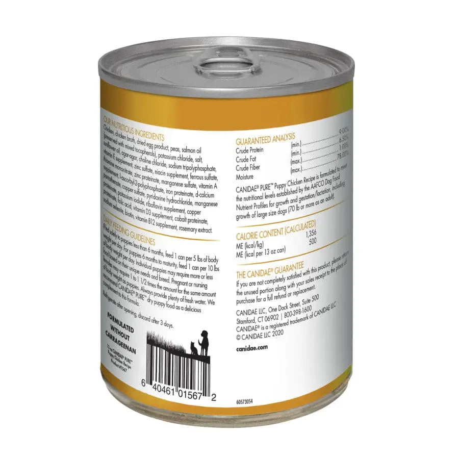 CANIDAE PURE Grain-Free Foundations Chicken Flavor Wet Dog Food for Puppies, Pack of 12 Cans, 13 Ounces Each
