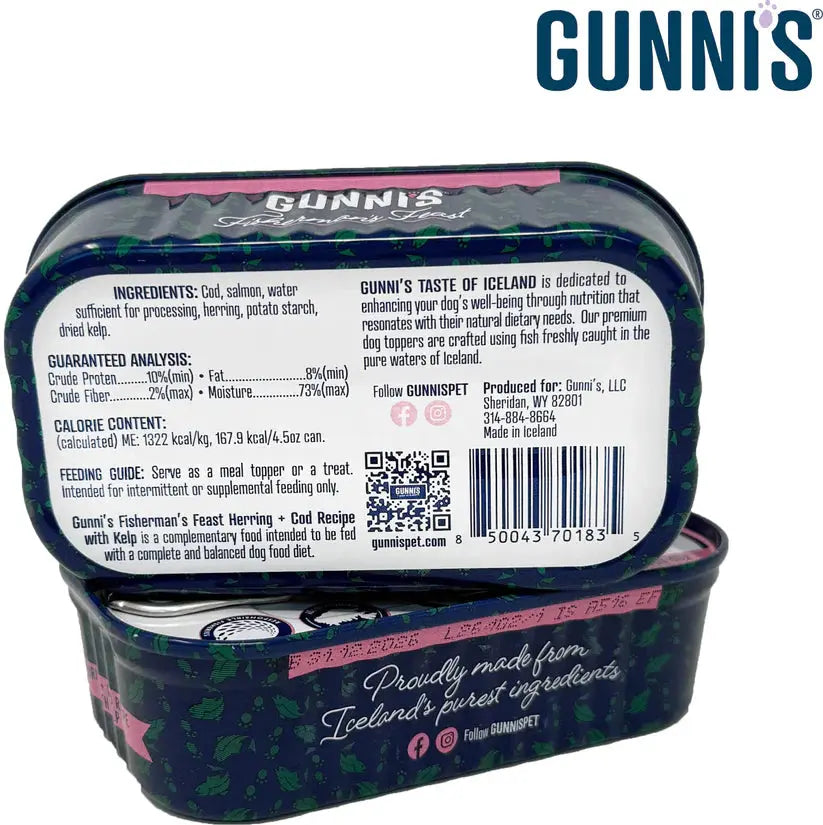 Gunni's Premium Dog Food Topper with Nutritious Kelp - 4.5 Ounce Can, Pack of 12