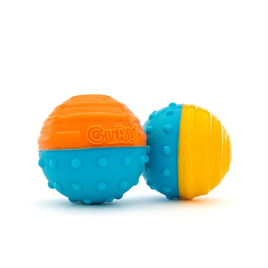 GURU Double-Function Crunch and Squeak Ball Dog Toy - 2 Pack