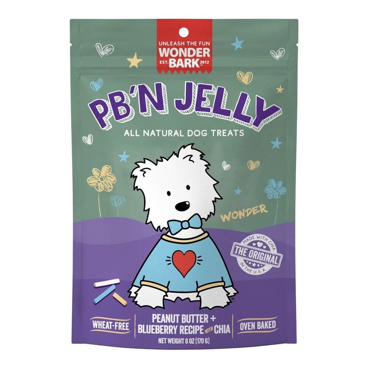 Wonder Bark Everydays Premium PB'N Jelly Flavored Dog Biscuits - 6 Ounce Delight