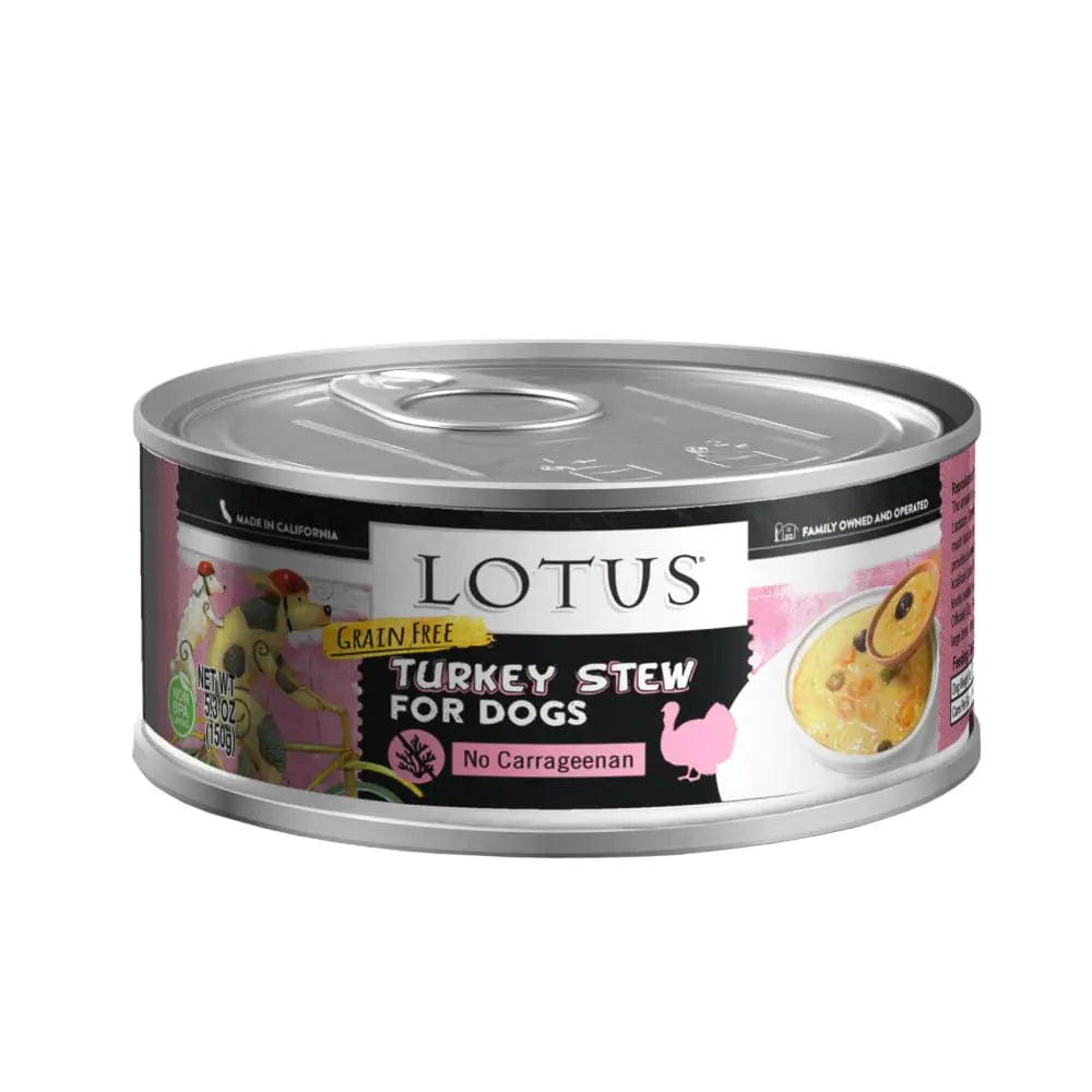 Lotus Premium Grain-Free Canned Dog Food - Wholesome Turkey Stew for Canine Companions