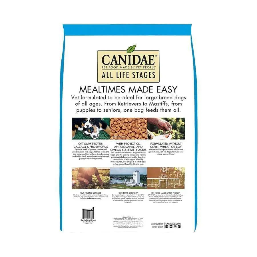 CANIDAE Premium All Life Stages Dry Dog Food Formula for Large Breeds with Turkey Meal and Brown Rice