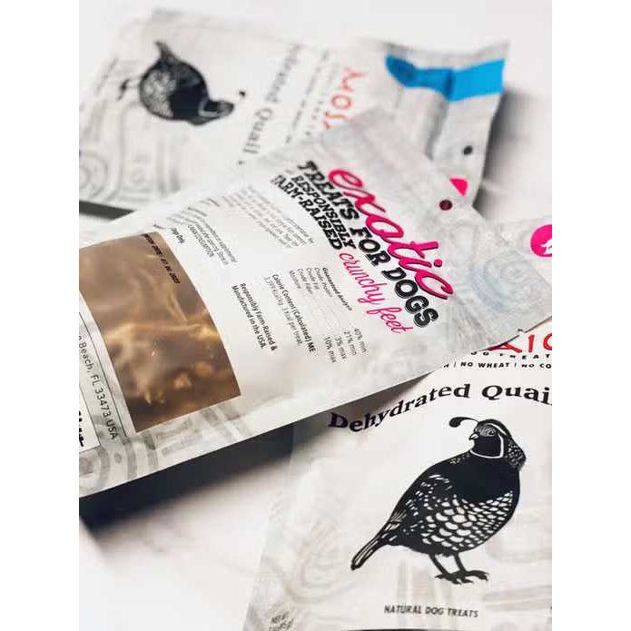 Exquisite Mosaic Brand Dehydrated Quail Feet as Premium Dog Treats