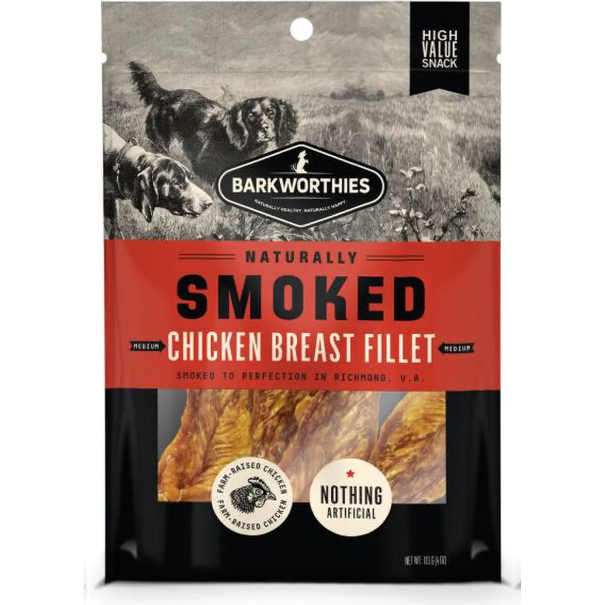 Barkworthies 4oz Naturally Smoked Chicken Fillet Dog Treats