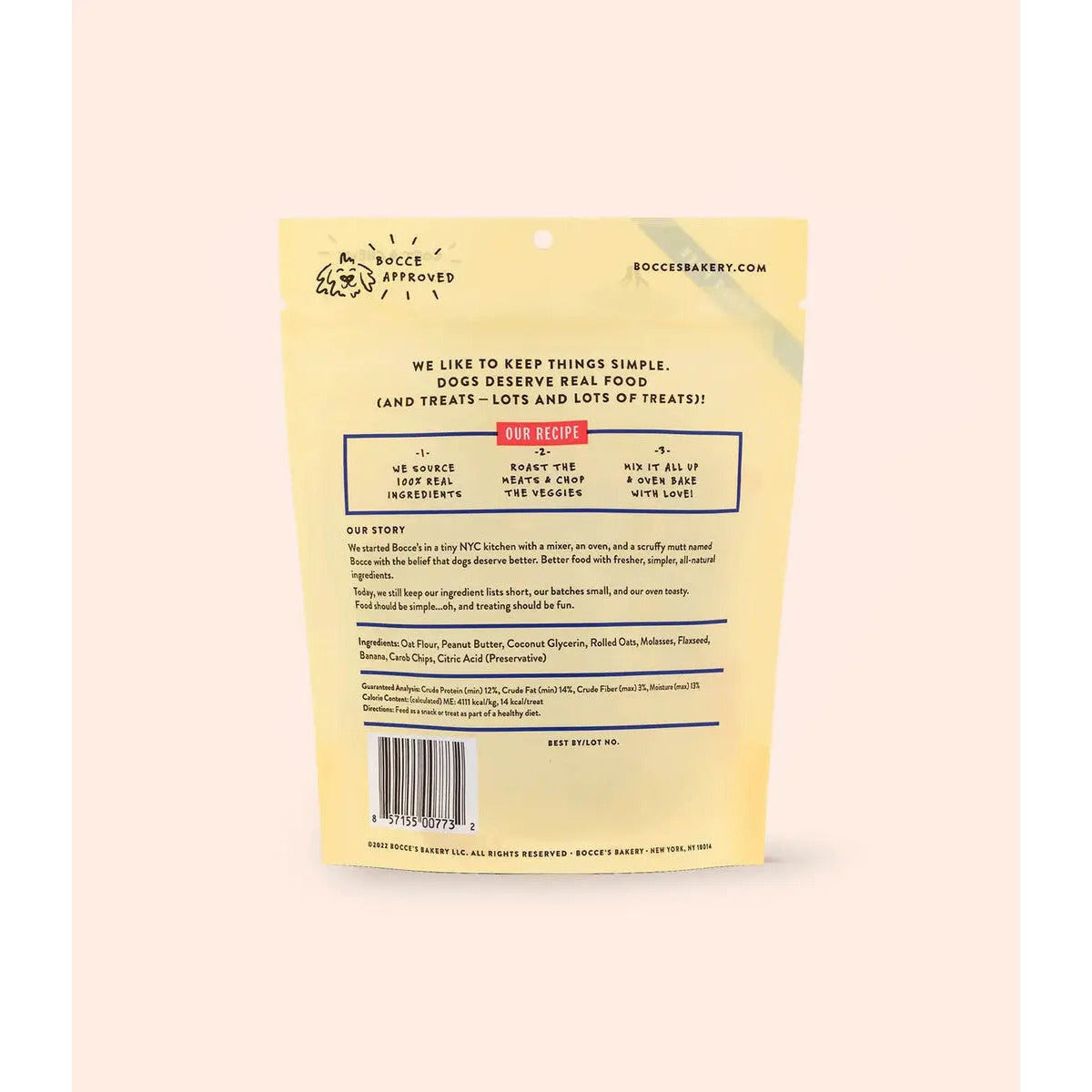 Bocce's Bakery 6-ounce Soft and Chewy Peanut Butter - Banana Chip Dog Biscuit Treats