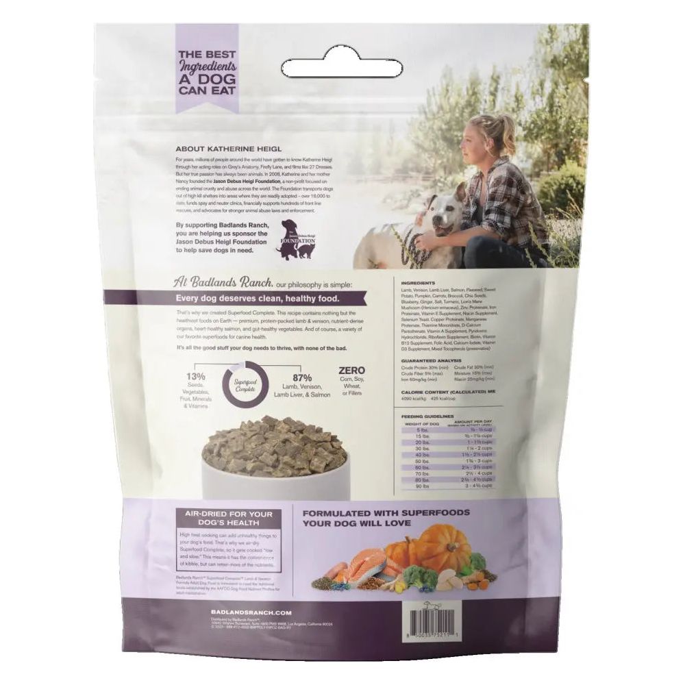 Badlands Ranch Grain - Free Air - Dried Lamb & Venison Superfood Dog Food