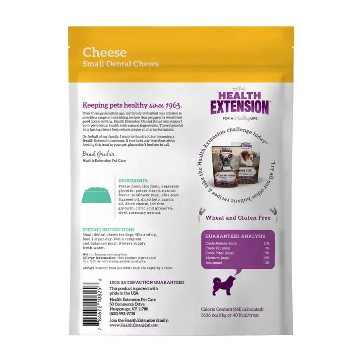 Health Extension 5.9 oz Dental Dog Bones with Irresistible Cheese Flavor