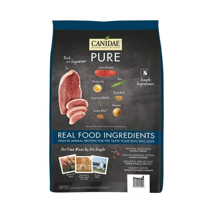 CANIDAE PURE Premium Grain - Free Dry Dog Food with Real Duck & Sweet Potato Recipe, One of the Top - Rated Dog Food Brands