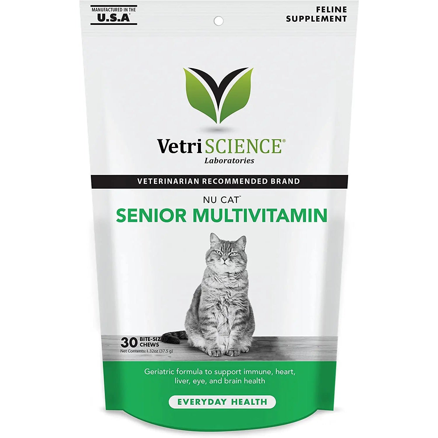 Vetri-Science Laboratories NuCat Senior Multivitamin Chews for Older Cats - 30 Count Pack