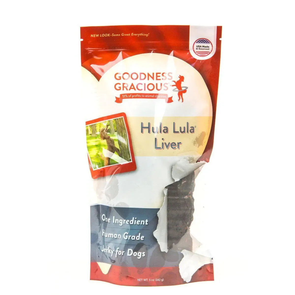 Goodness Gracious 5oz Human - Grade Hula Lula Beef Liver Jerky for Dogs