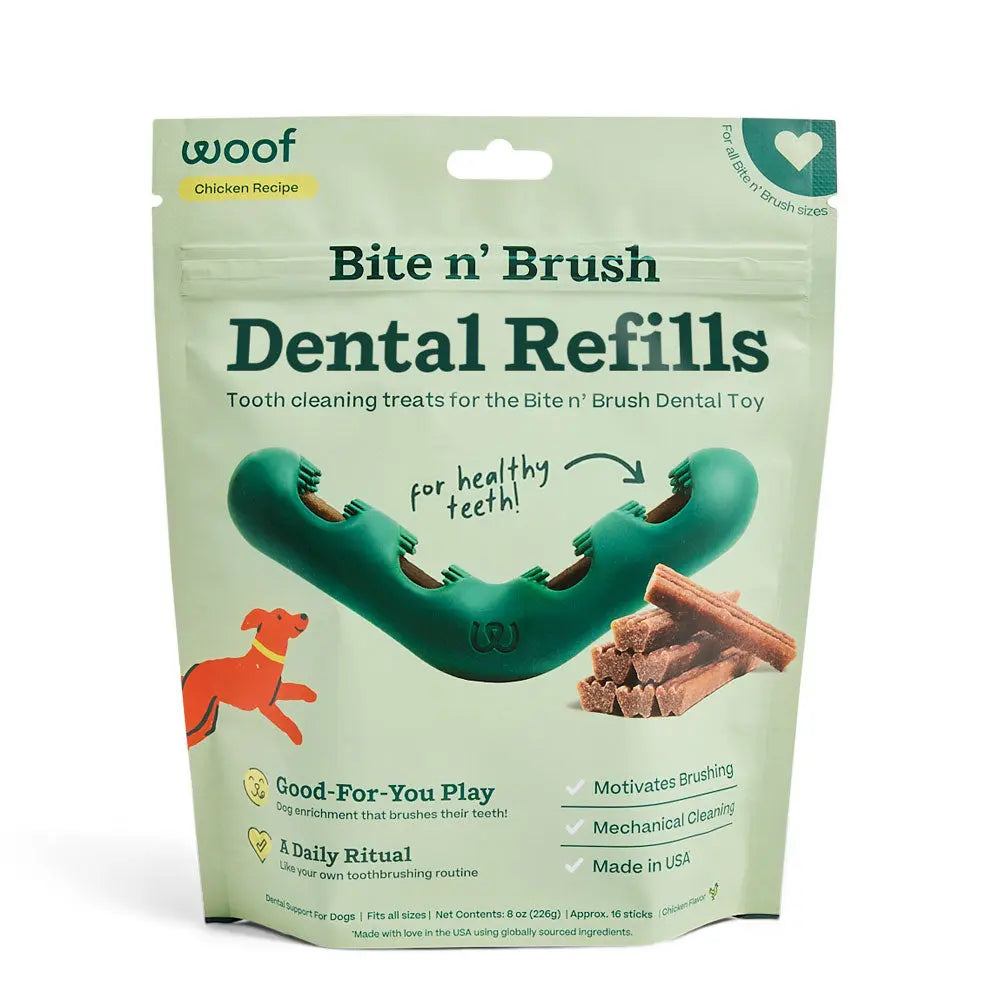 Woof Pet All - Natural Bite n' Brush Dental Treat Refills for Dogs