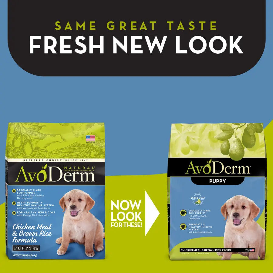 AvoDerm Natural Premium Chicken Meal and Brown Rice Dry Puppy Food
