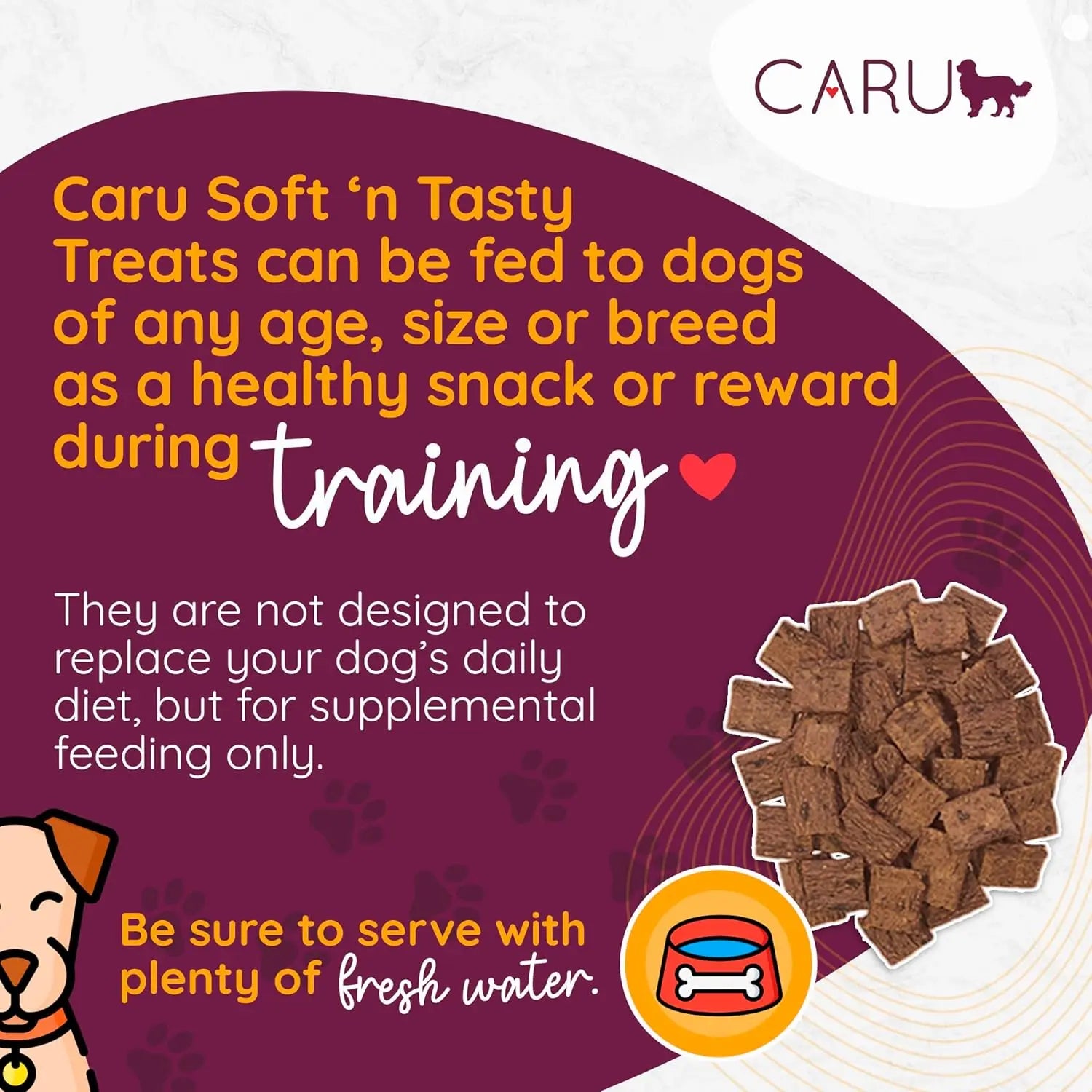 Caru Premium Grain - Free Soft and Delicious Baked Bite - Style Dog Treats with Alligator Recipe