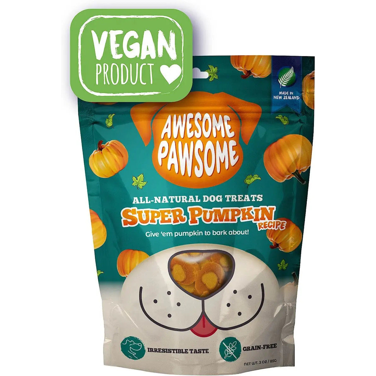 Incredibly Delightful Super Pumpkin Recipe Dog Treats - 3 Ounce Pack