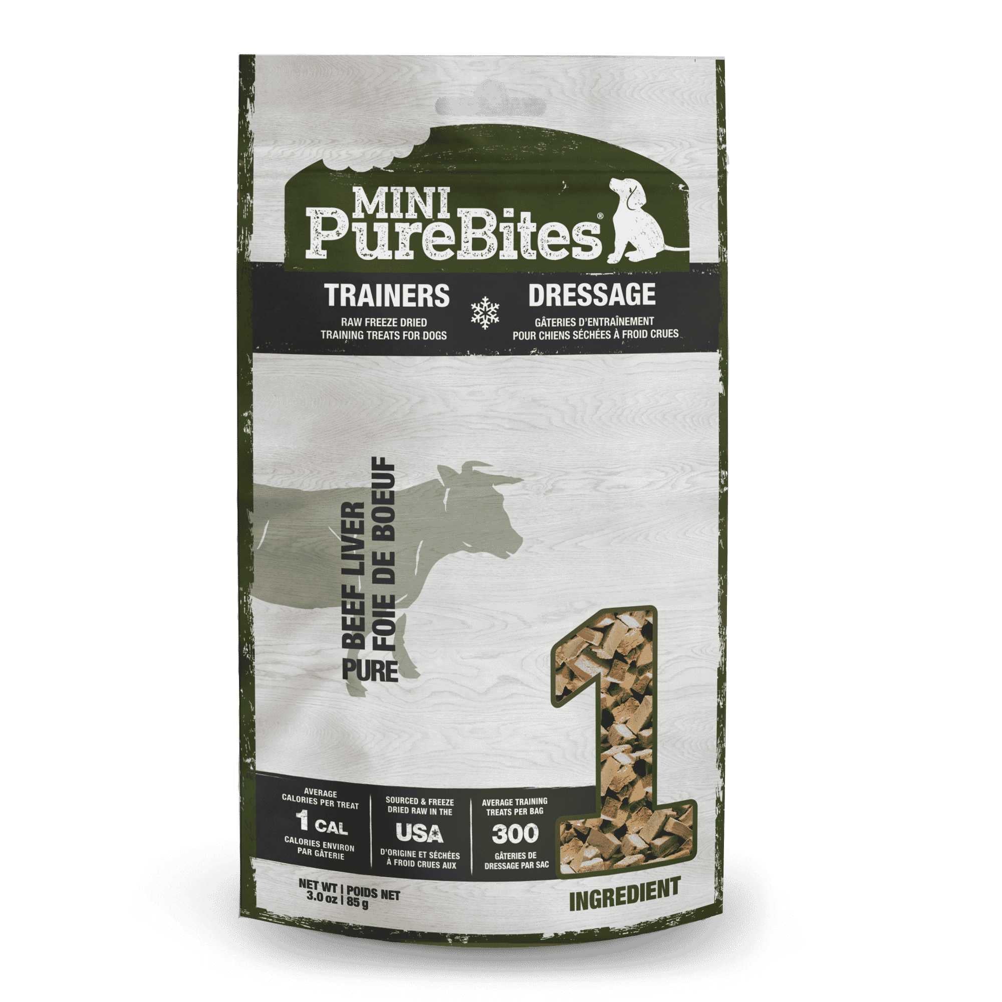 PureBites Premium Mini Dog Training Treats - 100% Pure Beef Liver Freeze - Dried Delights