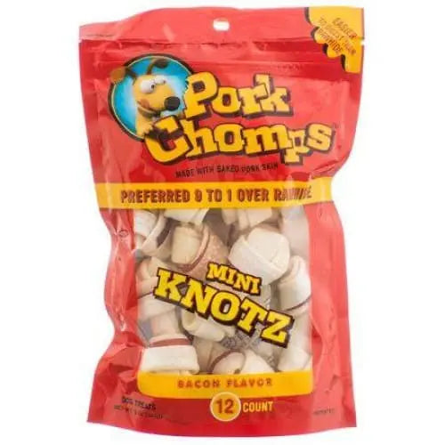 Bacon - Flavored Knotted Pork Chews - Pork Chomps Knotz, Ideal Dog Treats
