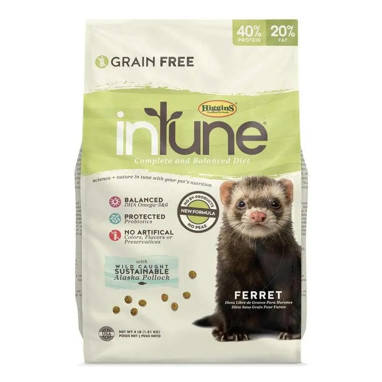 Higgins inTune Grain-Free Ferret Food - Premium 4-Pound Bag