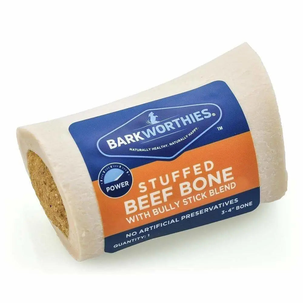 Barkworthies Premium Stuffed Shin Bone for Dogs - A Healthy Chewing Delight