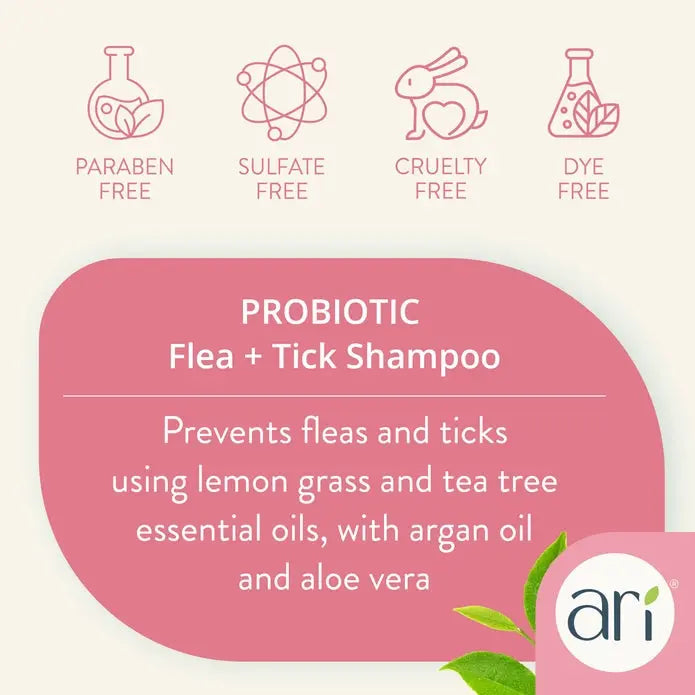 Health Extension ARI Probiotic Anti - Flea and Tick Dog Shampoo, 16 - ounce Bottle