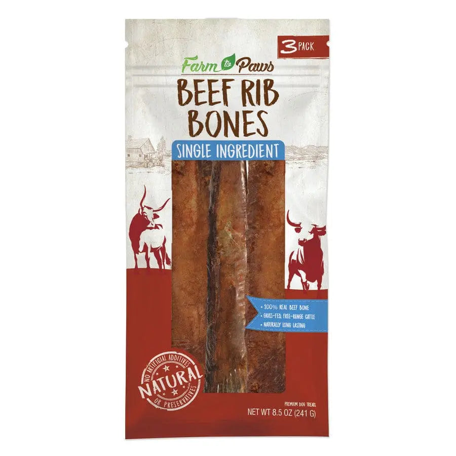 Cadet Natural Farm - Raised Beef Rib Bones Dog Chews with Savory Flavor