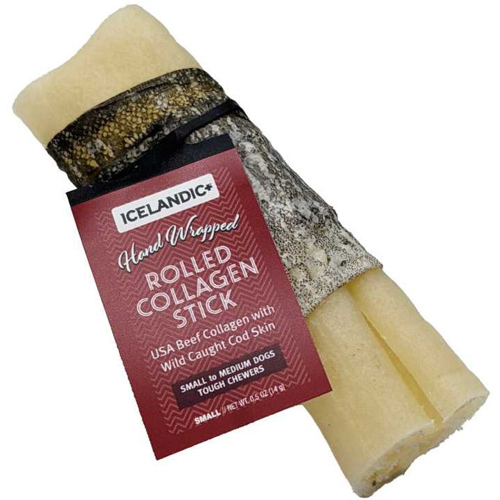 Icelandic Premium Beef Rolled Collagen Stick Wrapped with Fish - A Delightful Dog Chew Treat