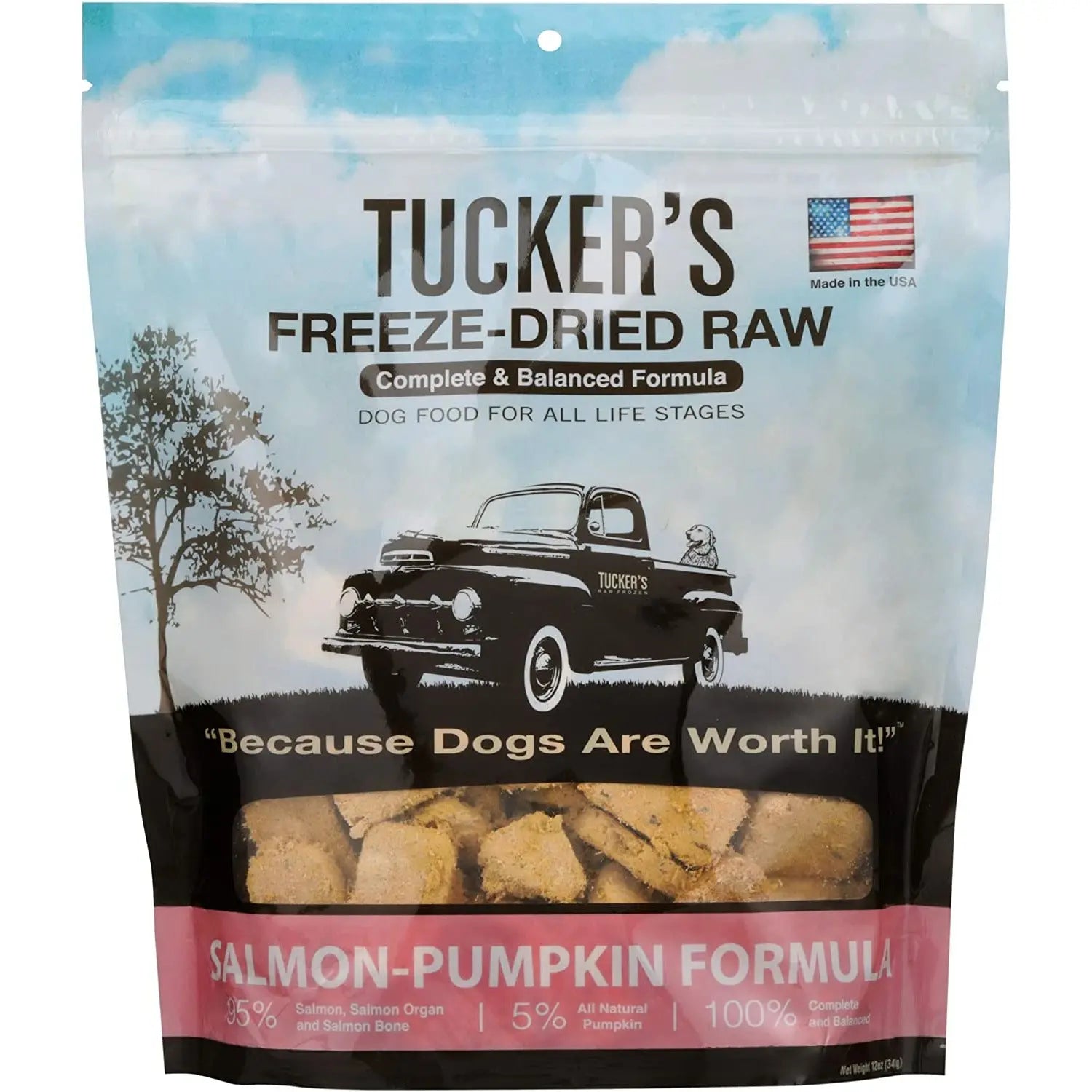 Tucker's® Freeze-Dried Dog Food with Salmon and Pumpkin, 12-Ounce Package