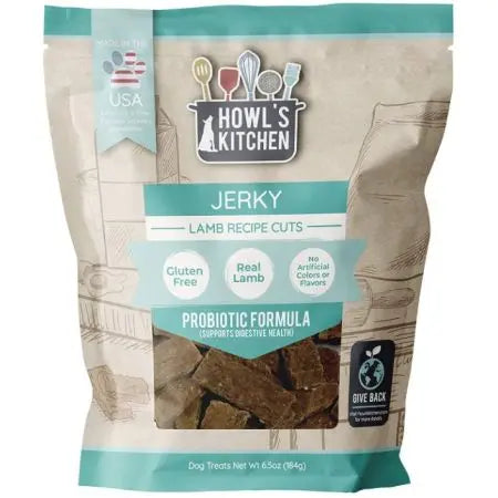Howls Kitchen Premium Lamb Jerky Cuts with Probiotic Formula for Dogs