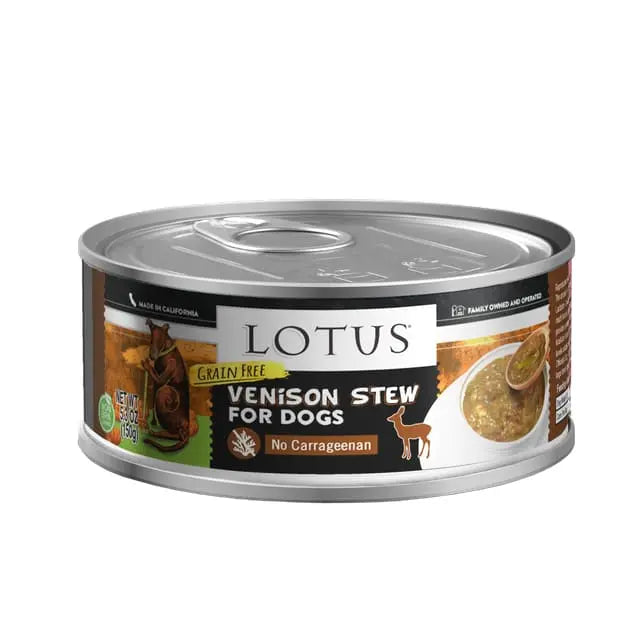Lotus Premium Grain - Free Canned Venison Stew Dog Food for All Dog Life Stages