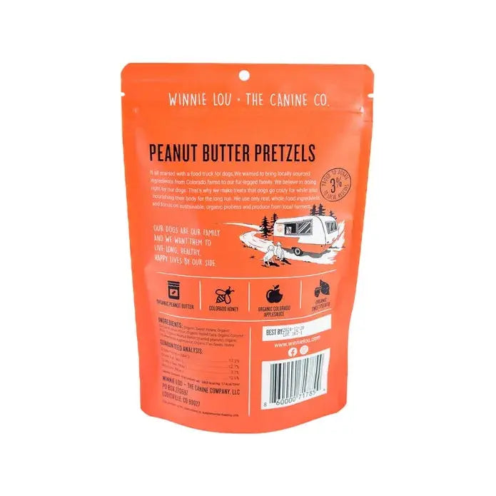 Winnie Lou Organic Peanut Butter Pretzels Dog Treats - 3.2 oz
