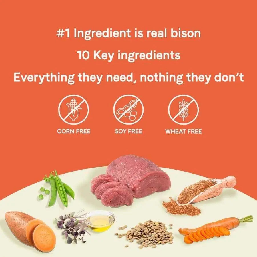 CANIDAE PURE Grain-Free Dry Dog Food with Real Bison, Lentils & Carrots