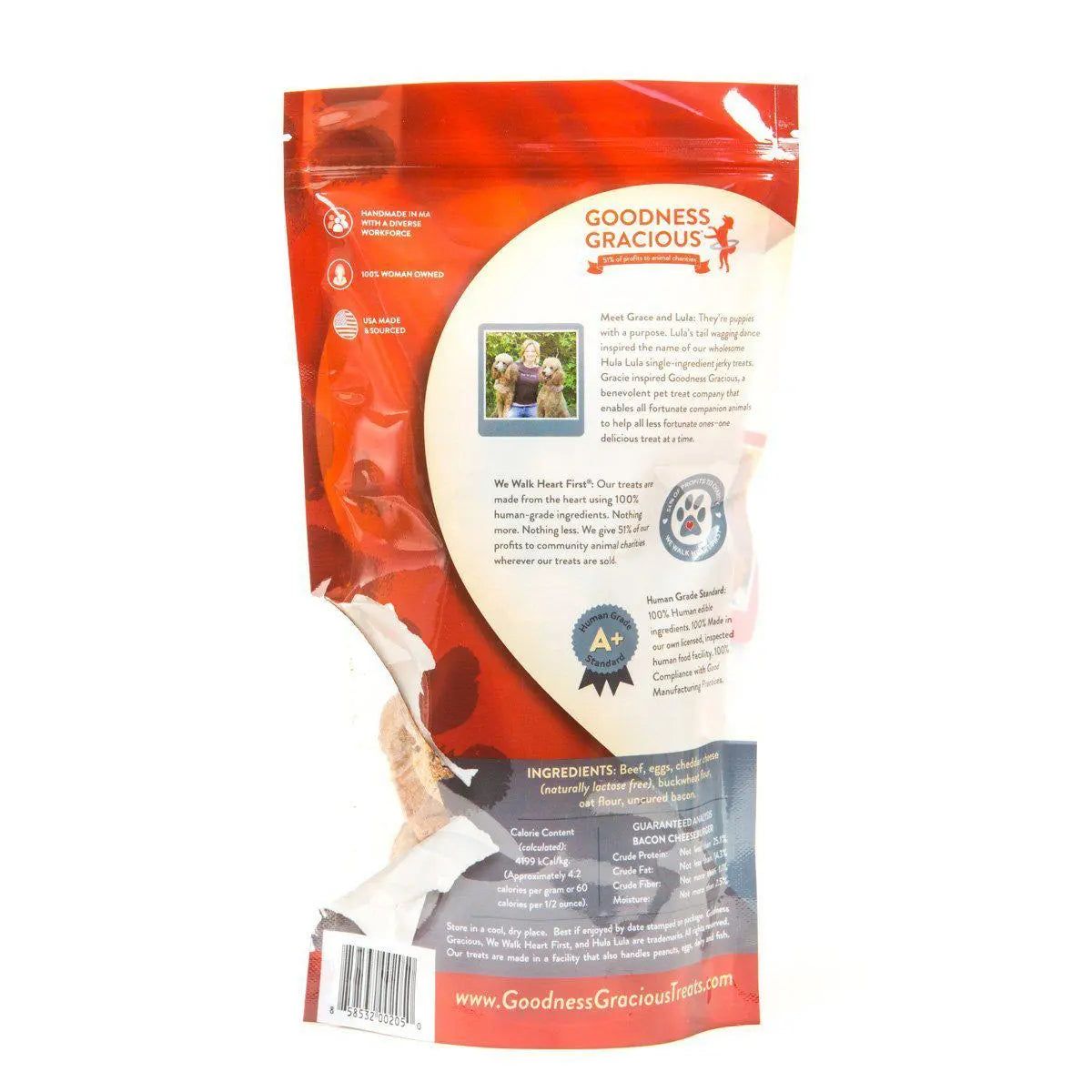 Delicious Goodness Gracious 8oz Bacon Cheeseburger Flavored Dog Treat Cookies