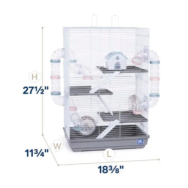 Prevue Pet Products Deluxe Hamster and Gerbil Playhouse Cage with Ramp and Multiple Accessories