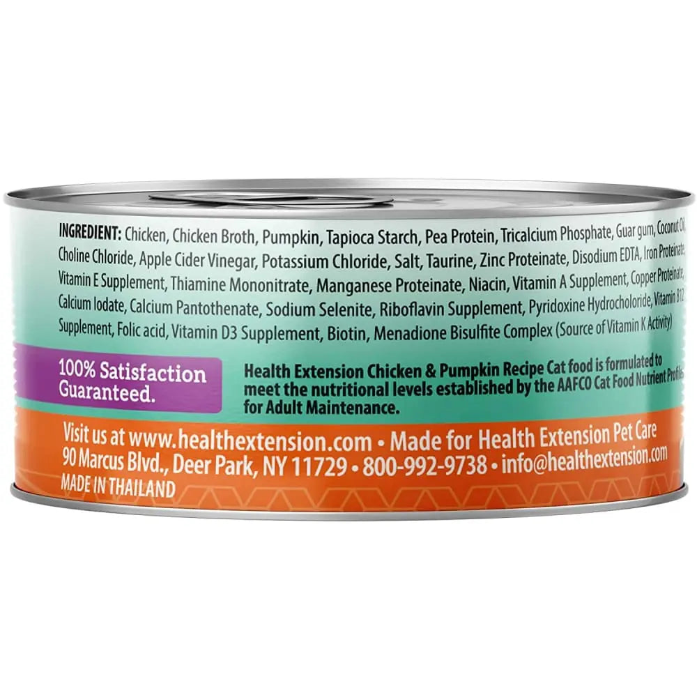 Health Extension Grain-Free Premium Chicken and Pumpkin Canned Wet Cat Food - Pack of 24, Each 2.8 oz