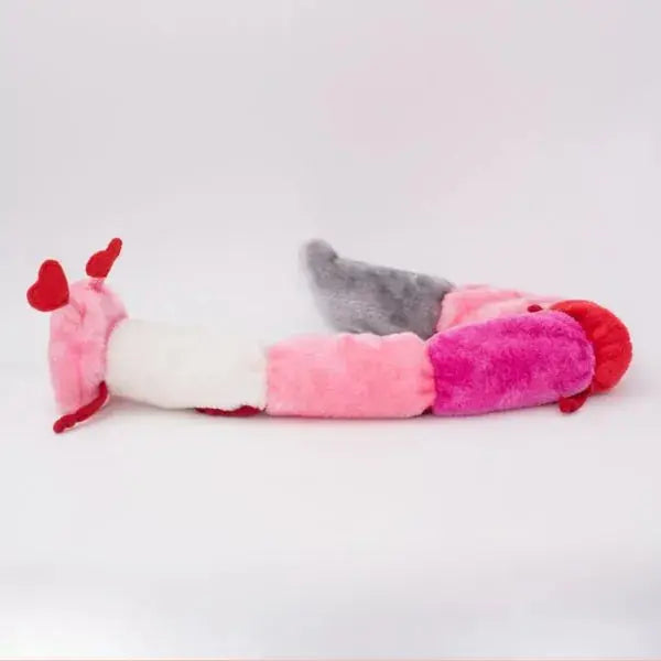 ZippyPaws Large Valentine's Day Caterpillar Dog Toy with 6 Squeakers
