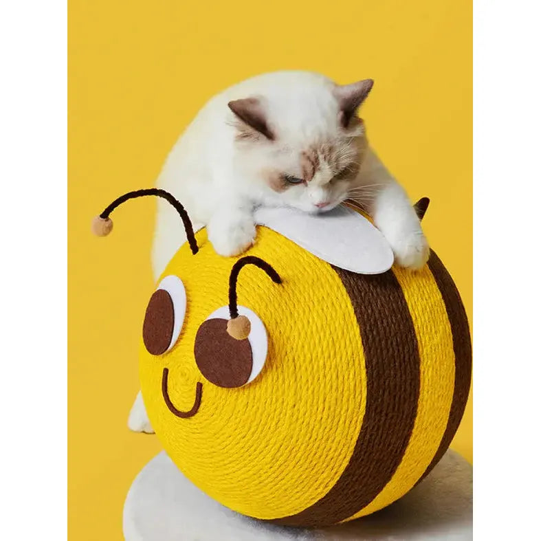 Vetreska Interactive Bee - Shaped Cat Scratching and Playing Ball Toy