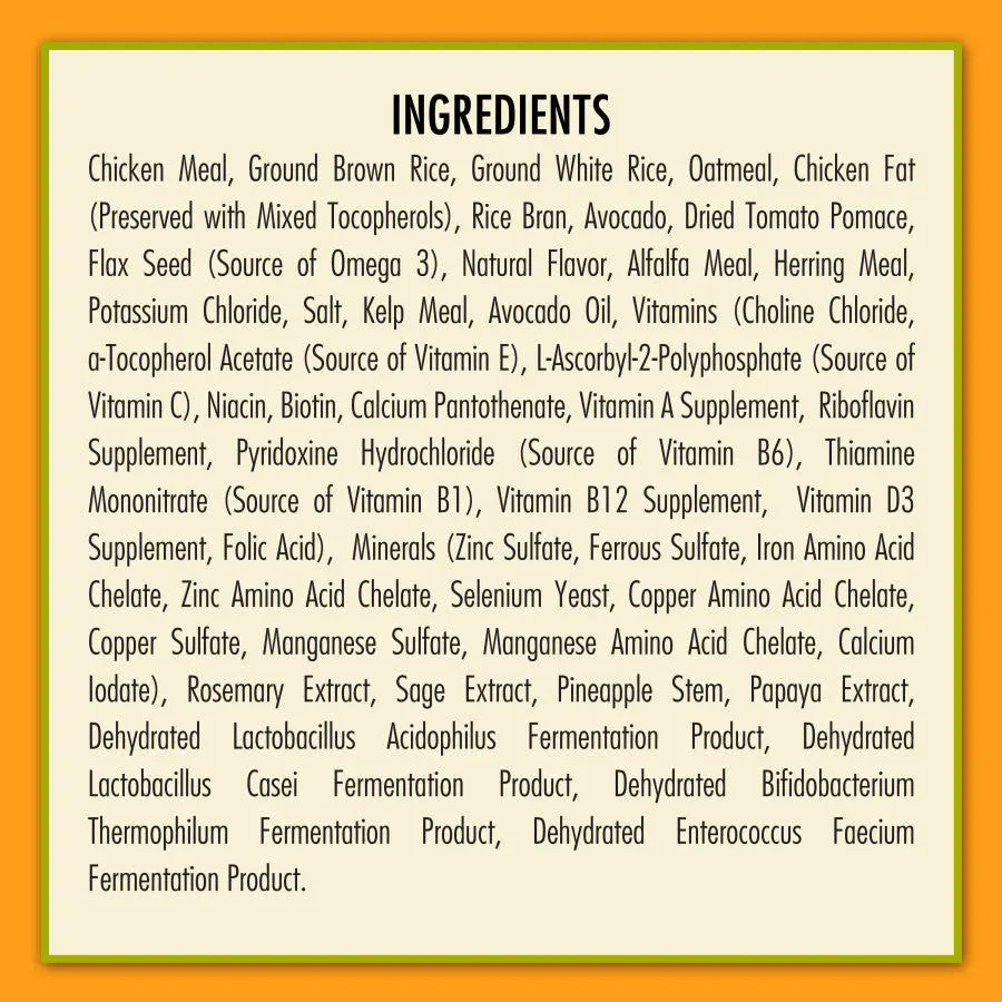 AvoDerm Premium Natural Dry Dog Food with Chicken Meal and Brown Rice
