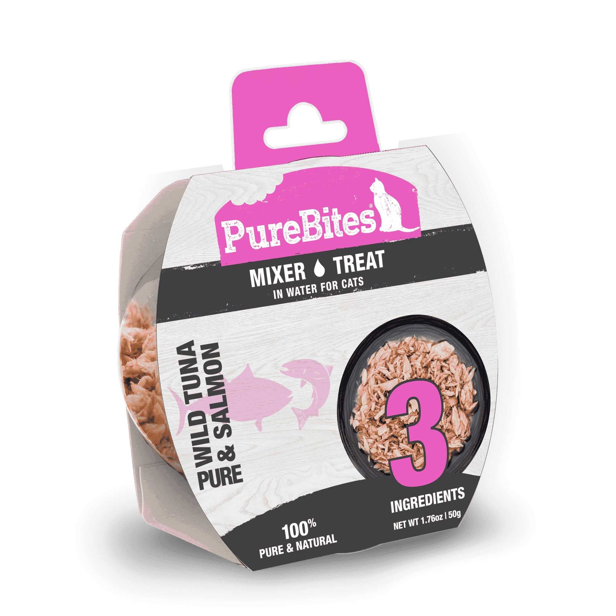 PureBites Mixers: Premium Wild Skipjack Tuna & Alaskan Salmon in Water Cat Food