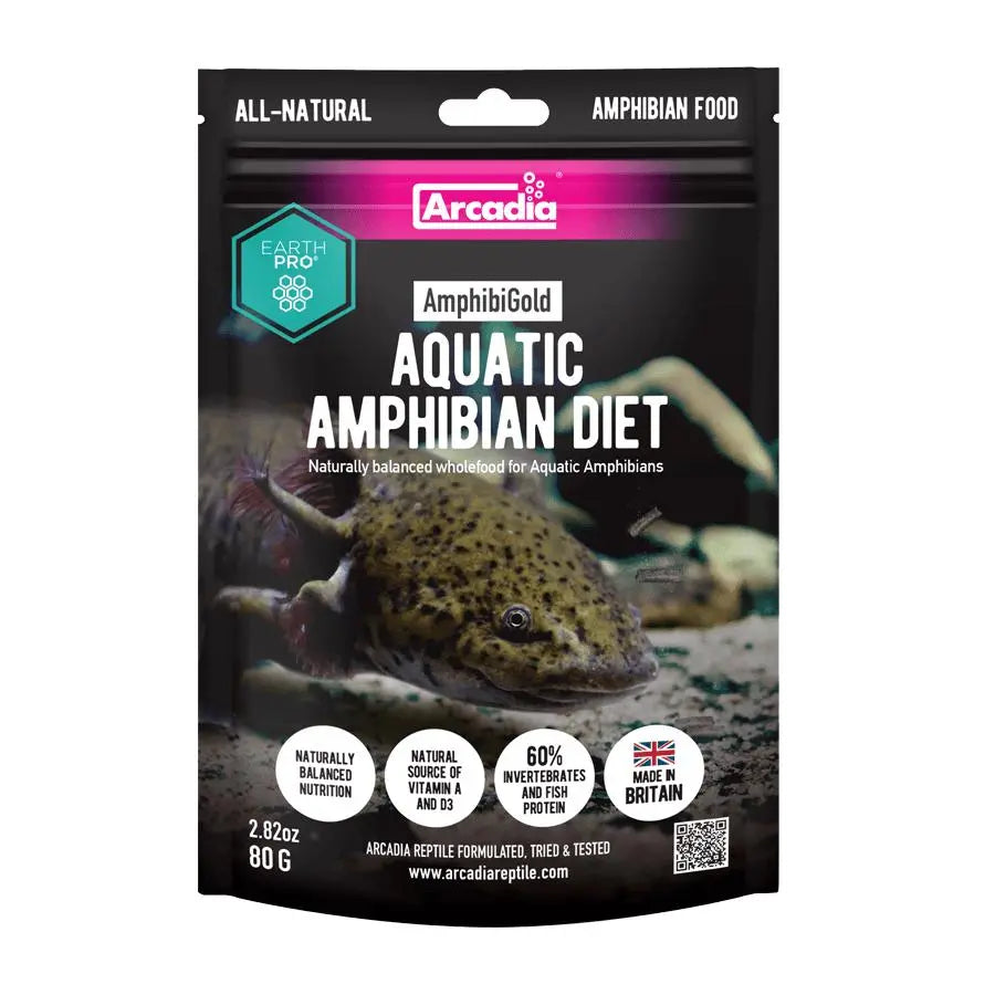 Arcadia Earth Pro Amphibi Gold Pelleted Diet for Amphibians, 80G