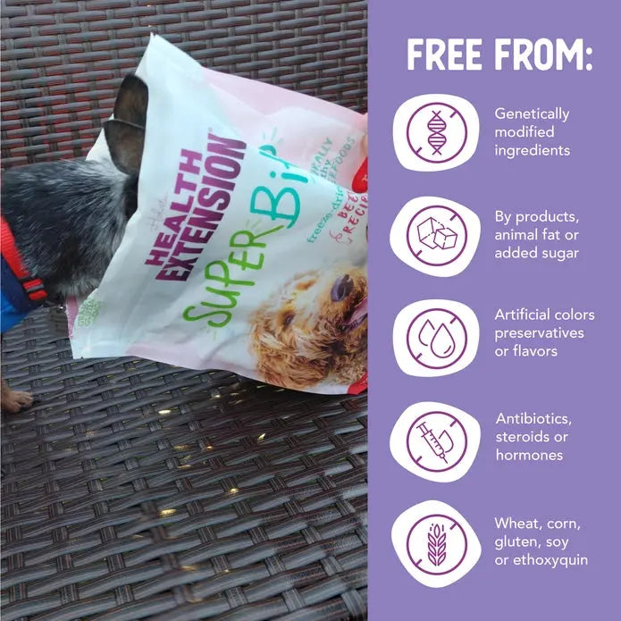 Health Extension Beef Recipe Freeze - Dried Super Bites Raw Dog Food Mixer