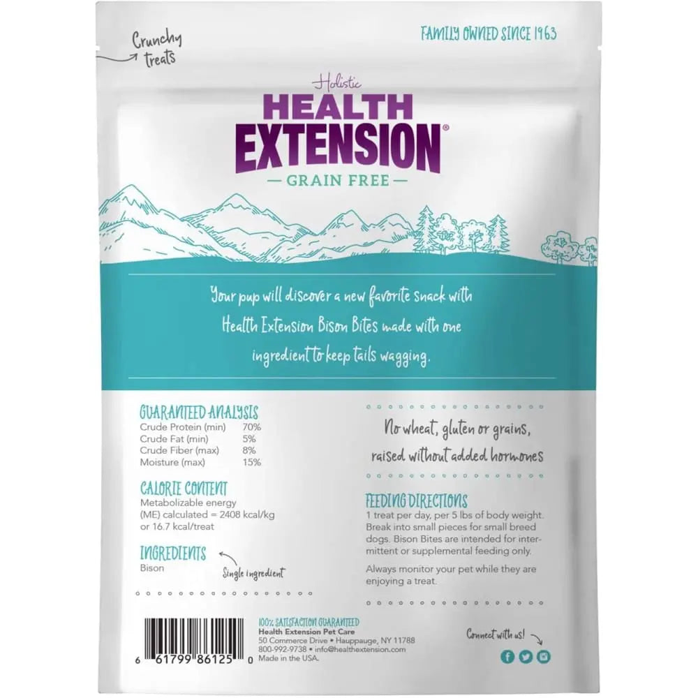 Health Extension 4.5 oz All - Natural Bison Bites Dog Treats