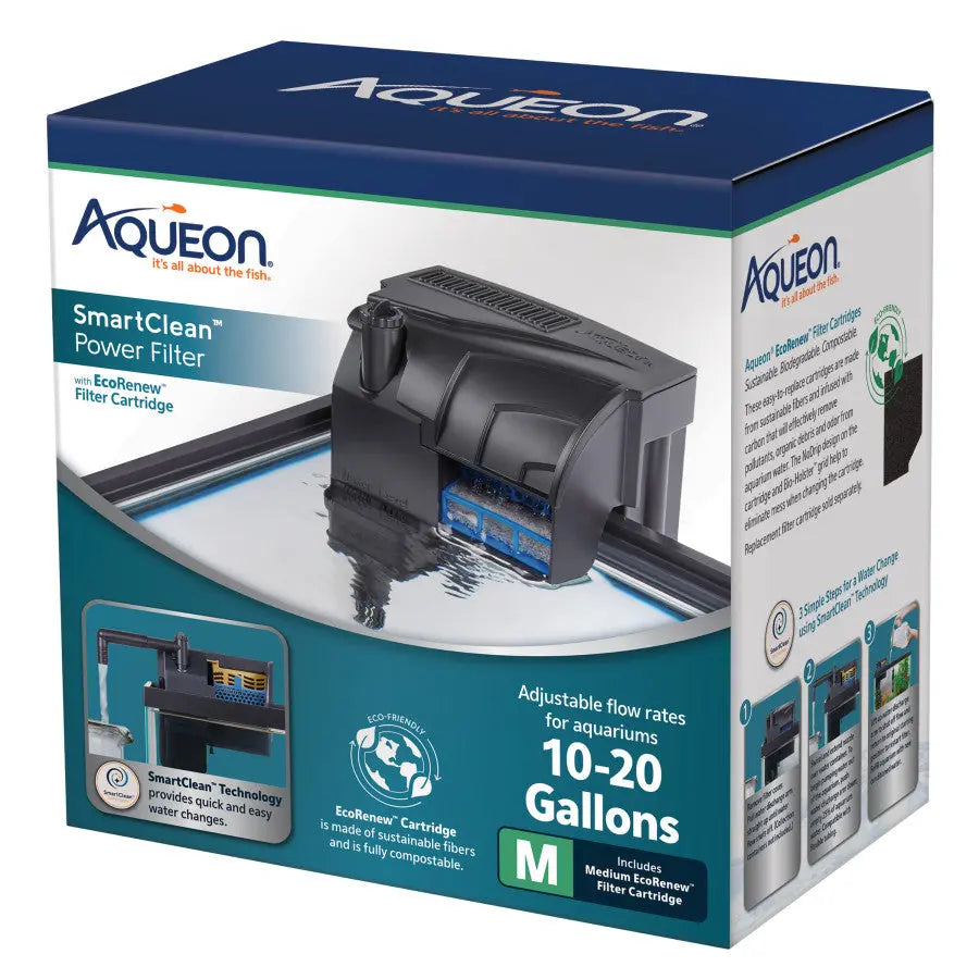 Aqueon SmartClean™ Advanced Power Filter with Sustainable EcoRenew™ Cartridge
