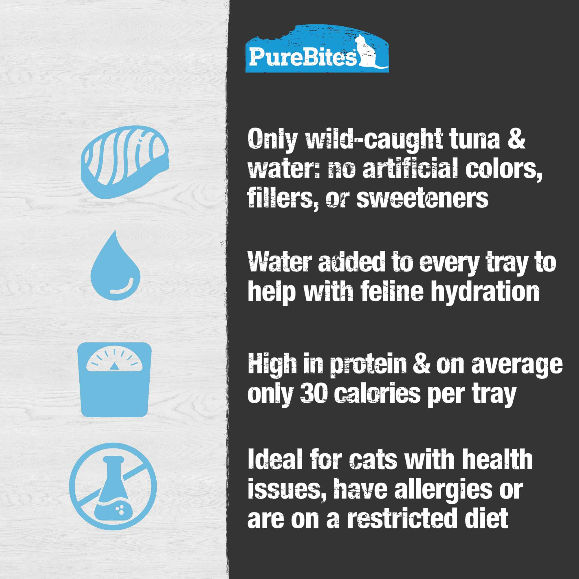 PureBites Wild Skipjack Tuna in Water Mixers Cat Food - Pack of 12 Trays, Each 1.76 oz