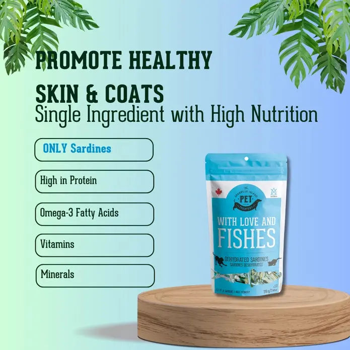 Granville High - Quality Dehydrated Protein Sardine Treats Ideal for Both Dogs and Cats