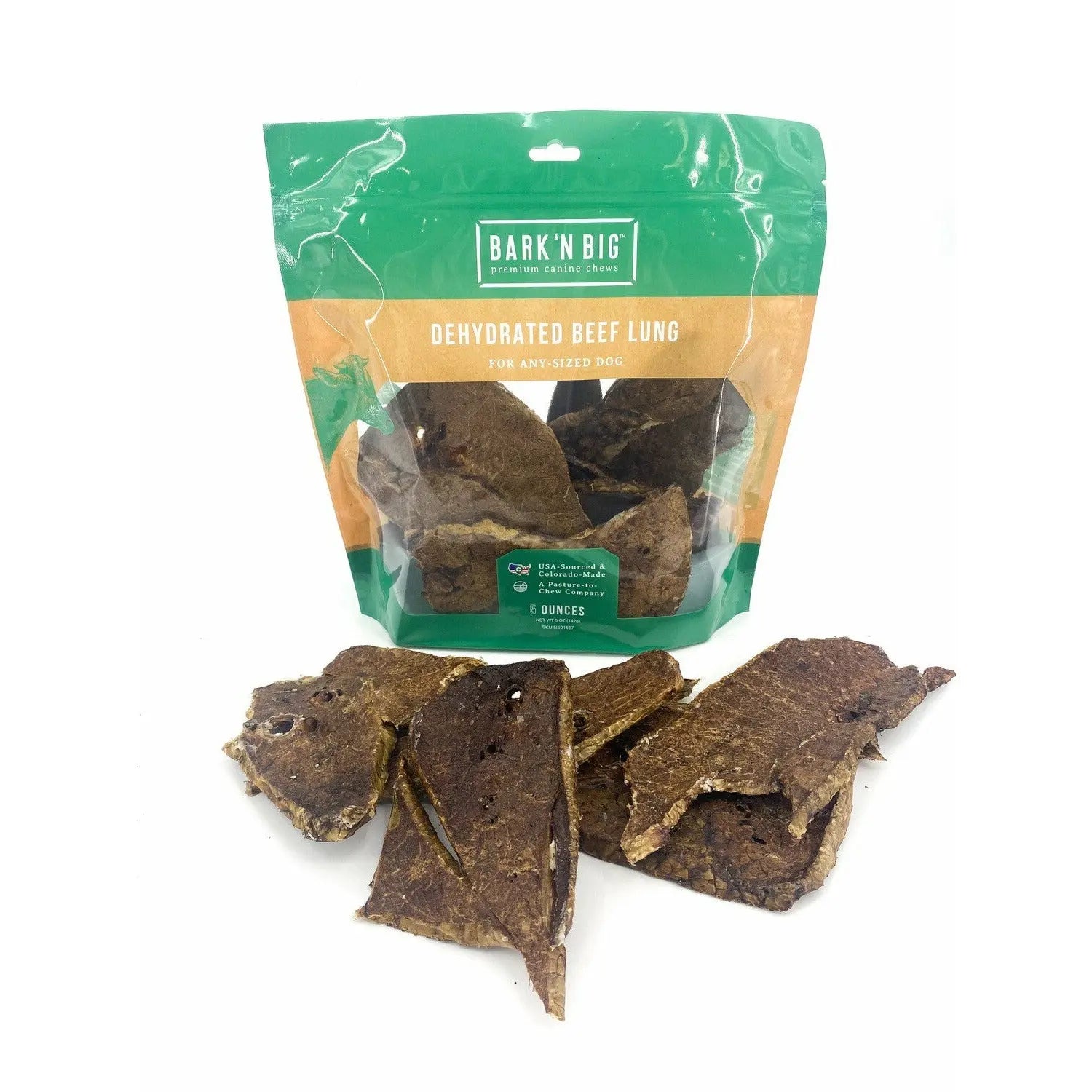 BarknBig 5oz Premium Natural Dehydrated Lung Chew Treats for All Dogs