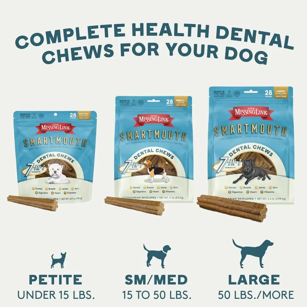 Missing Link SMARTMOUTH All - in - One Dental Chew for Dogs with Comprehensive Health Benefits