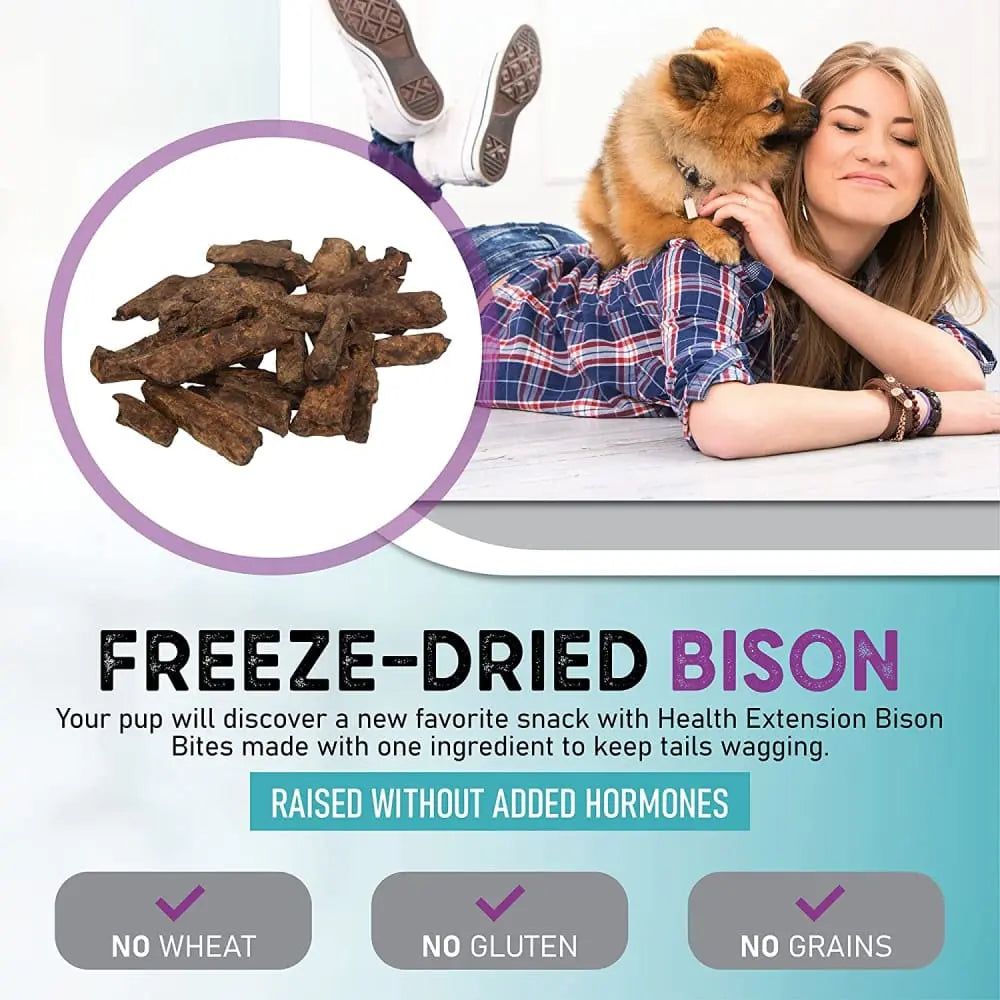 Health Extension 4.5 oz All - Natural Bison Bites Dog Treats