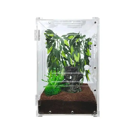 Large Transparent Acrylic Two-Way Enclosure for Reptile Breeding Terrarium Cage Tank