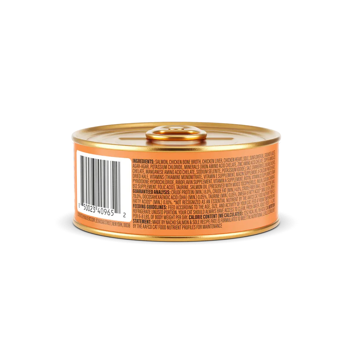 Nacho's Sustainably Harvested Salmon and Sole Recipe Grain-Free Pâté Style Wet Cat Food for a Healthy and Happy Feline