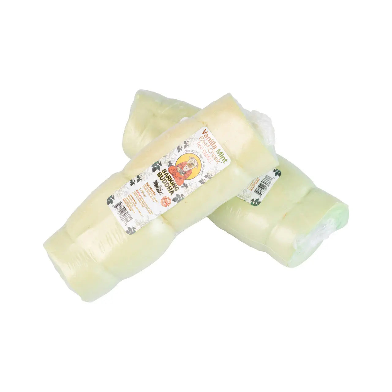 Barking Buddha Premium Vanilla Mint Flavored Beef Cheek Rolls for Medium to Large Dogs