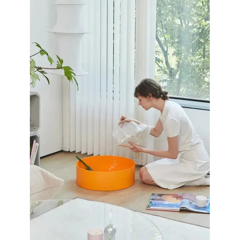 Vetreska Functional and Efficient Tangerine-Colored Cat Litter Box for All Cat Sizes